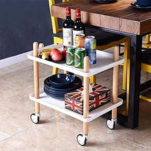 YIN YIN Carrello per Ripiani Carrello con ripiano, ripiano for Camera da Letto Mobile in Legno di bambù Mobile Mobile Flessibile con Carrello da Viaggio, Bianco, 50X35X59CM Carrello a rulli