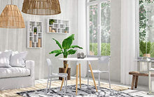 Relaxdays 10020557-49 Tavolo da Pranzo Rotondo, Legno, Bianco, 90x90x74 cm