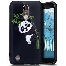 Custodia Cover LG K10 2017 Silicone,Ukayfe Ultraslim Case in TPU Nero Custodia Morbida Soft Protettiva Custodia Brillantini Resistente ai Graffi Antiscivolo Case Antiurto per LG K10 2017-Bamboo Panda