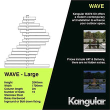 Kangular Wave grande interrato, altezza sopra terra 2,2 m larghezza 1,5 m, acciaio inossidabile, doghe in legno duro, garanzia 5 anni, completamente riciclabile, brevettato.