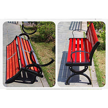 Parco sede Panchina mobili da terrazza panchina, Fusione di alluminio Legno massiccio anticorrosivo Panca da giardino a 3 posti, Tempo-resistente sedia portico con braccioli e schienale