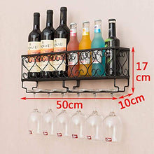 PZW Semplice e Creativo Portabottiglie da Parete in Metallo Arte Del Ferro Scaffale da Parete Scaffale per Vino Retrò Calici Portabicchieri Scaffale Decorativo da PareteC