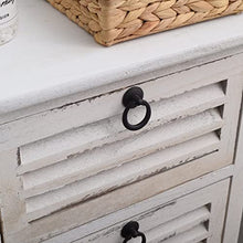 Rebecca Mobili Comodino Montato Bianco, cassettiera 2 cassetti, Legno Paulownia, Vintage Shabby Chic, da Camera Ingresso Bagno - Misure: 45 x 42 x 29 cm (HxLxP) - Art. RE4571