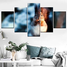 SUKOKOLA Decorazione della casa Pittura su Tela 5 Pezzi Stampe HD Arte della Parete Animale Scoiattolo Comodino modulare Immagini di Sfondo Poster di opere d'Arte