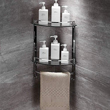 AINIYF Bagno Bagno Doccia Mensola Organizzatore a Parete in Acciaio Inox 304 Vetro temperato Triangolo d'angolo Rack Punch Installazione (Dimensioni: 335x235x480mm)
