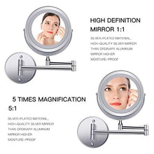 Muro del Bagno Montato Specchio Led Specchio Per Il Trucco 1X/5X Ingrandimento Regolabile Specchio Cosmetico di Ricarica USB Tocco Dimming Specchi