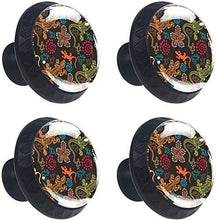 Boho Lizards Stones Sand Fantasy Flowers Pomelli per Porta Set di 4 Pomelli per Mobili Manopole per Cassetti Cucina Armadio Vetro