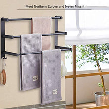 JSONA Portasciugamani Portasciugamani da Bagno a 3 Livelli con Ganci 40CM Spazio Portasciugamani a Parete in Alluminio Portasciugamani Portasciugamani per Cucina Bagno Servizi igienici Hotel Uffic