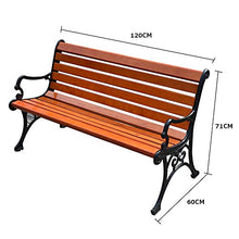 Panchina Giardino Terrazza Panche per Tempo Libero All'aperto, Panca da Esterno Resistente Aintemperie con Struttura Ghisa e Legno Massello Anticorrosivo, Panchine Decorative retrò per Portici Prati