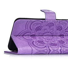 URFEDA Pelle Libretto Custodia Compatibile con Galaxy A11 Cover Libretto Portafoglio 3D Girasole Fiore Di Mandala Case Antiurto Cover Silicone Morbido Custodia Magnetico Taccuino Flip Custodia Viola