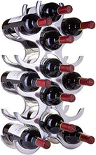 Brubaker Rack per Vino in Metallo Rack per Bottiglie in Piedi Libero da Tavolo o da banco - 57 x 30 x 12 cm - 2,6 kg - Portabottiglie Vino per 15 Bottiglie Wine Stand Deco Silver