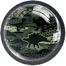 Dinosauri in mimetica Pomelli per Porta Set di 4 Pomelli per Mobili Manopole per Cassetti Cucina Armadio Vetro