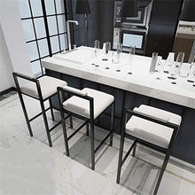 XHCP Mobili da Soggiorno Sgabelli Sgabello Alto da bancone Bianco Sgabelli da Bar in Ferro e Metallo con Schienale e Sedile in Ecopelle Sedia da Bar Resistente dal Design Semplice per p