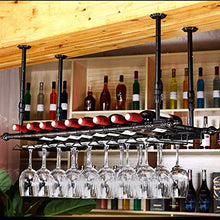 FWZJ Wine Lovers/Wall-Mounted Wine Racks Bar Hanging Rack/Wrought Iron Adjustable Height Bar Counter Wine Cooler,Can Hang Multiple Wine Glasses/Hanging Wine Holder/Floating Wine Sh