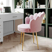 LIUD Sedie di 2 Sedie Sgabello per Tavolo da Trucco con Schienale a Petalo Sedia da Reception Sedia in Stile Nordico Adatta per Soggiorno Sala da Pranzo Pouf Rosa/Altezza Seduta 47 Cm