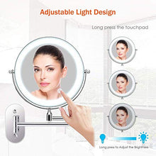 JXING Specchio per Trucco Specchio Ingranditore LED 1x / 10x Specchio da Barba Regolabile per Bagno, Specchio per Toeletta, Specchio da Bagno a Parete Specchietto da Trucco Ingrandimento