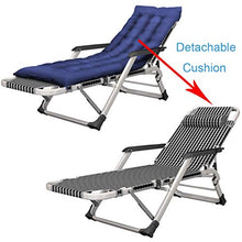 SHUAIIJUAN Sedia per il tempo libero domestico s pieghevole regolabile Sedie reclinabile patio con giardino Tempo libero all'aperto Indoor Sedie a sdraio Yard Lettino con cuscino Max.200kg - Blu