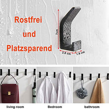 Ganci appendiabiti da parete in acciaio inox, colore nero, 6 pezzi, per appendere asciugamani da parete, antiruggine, impermeabile, senza fori per cucina e bagno