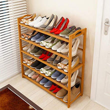 XWZH Cabinet Scarpe da Polvere Scarpe Piatte a 5 Strati Rack Comcise Rettangolo 5 Tiers Bamboo Scarpetta Scarpe Scaffali in Legno Colore di Legno Scarpe da Scarpe di Alta qualità Organizer