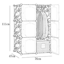 Locker 6 Porte Armadio Hanging Organizer di Plastica 3-Gitter Scaffali Abbigliamento Deeper Home Camera Bianco 76X47X111CM MUMUJIN