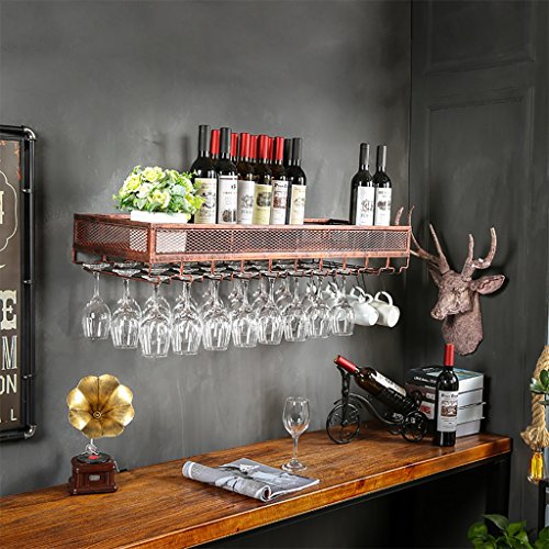 Cremagliera di vetro di vino, cremagliera creativa del vino della sospensione, struttura rovesciata di vetro del vino rosso del ferro, supporto della tazza di vino della barra ( Size : 120*35*15cm )