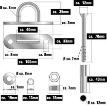AMANKA 50cm Catena per Sedia Appesa 230kg - Gancio a Soffitto - Sospensione per Amaca Sacco da Box