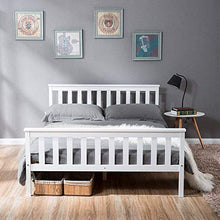 WGYDREAM Letto Telaio A Doppio Letto in Legno Bianco Bianco Bedstead Base 4FT6 Telaio in Legno Massello con Grande Spazio di Archiviazione per Adulti Adolescenti per Bambini, 190 X 135 Cm