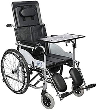 Carrozzine Pieghevoli A Mezza Bugia, con Comò E con Tavolo da Pranzo Pieghevole in Tubo di Acciaio Sedia A Rotelle, per Disabili, Anziani, Disabili A