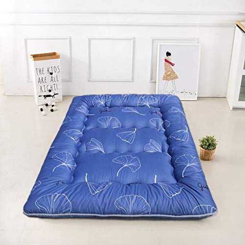 lovehouse Dormire Tatami stuoia, Spesso Morbido Folding Futon Materasso Topper Giapponese Cuscino Quilting Letto, Materasso dormitorio Studente, Foglia, 100x200cm(39x79inch)