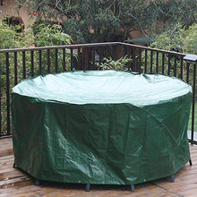 PJDH DH11065EU - Copertura rotonda per mobili da giardino, 190 x 80 cm, copertura per tavolo e sedie, in rattan