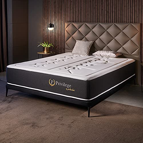 Naturalex® | Privilege | Materasso Alta Gamma in Memory Foam 160 x 190 cm| Schiuma AeraPur HR | Regolazione Termica Fibra Feel V300 | Massima durabilità