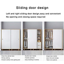ZKHD Camera da Letto Semplice Armadio A Porta Scorrevole in Legno, Piccolo Appartamento ABBACCABILE GABINETTO di STOCCAGGIO, Affitto Armadio in Camera, Porta Mobile, Memorizzazione Multipla,80cm