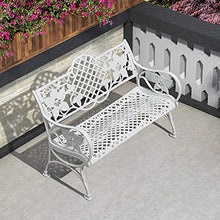 Panchina per terrazza del parco Panchina per il tempo libero all'aperto, Panchina da giardino retrò in alluminio pressofuso resistente alle intemperie, Panchine da giardino decorative nel cortile e