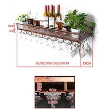 Elegante Portabottiglie da Vino Portabottiglie Rovesciato, Portabottiglie Europeo Creativo Appeso, Portabottiglie da Parete Industriale, HJJ, Bronzo, 60CM