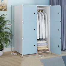 Locker 3-Gitter Armadio Armadio Appendere Organizzatore Plastic Storage Ripiani 6 Porte Vestiti Robusta Home Camera Blu 76X37X111CM MUMUJIN