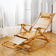 YLCJ Sedia a Sdraio da Sole Sedie a Dondolo in Legno Pieghevoli in bambù Sedia Regolabile a 5 Marce con Schienale reclinabile Pouf Roadtrip Bilanciere per Patio Esterno Sedia a Sdraio da Giardino