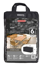 Bosmere Copertina per Tavolo rettangolare, 6 Posti Tempesta, 170 x 94 x 71 cm, Nero