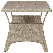 Tidyard Tavolo Rettangolare da Esterno,Tavolo da Giardino in Polyrattan,Tavolo da Pranzo,130x70x66 cm,Grigio/Nero