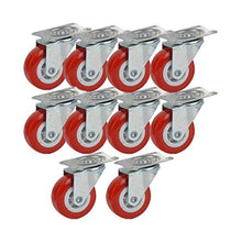 Rotelle 10pcs Rotelle Piccole in Poliuretano Rotelle 1"1,5" 2"Rotelle girevoli Ruote Rosse per mobili Rotella Mute Ruote universali per Piccoli carrelli Sedie