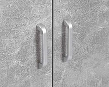 ts-ideen Armadietto Mobiletto Comó 94x60 cm stile moderno con doppia anta e vano aperto. Grigio Cemento