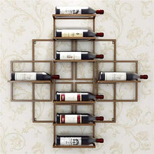 IAIZI A Parete Wine Rack attaccatura del Supporto di Bottiglia del Vino Ripiani Iron Equipment Vino del Metallo Bagagli Vintage Style-Contiene 8 Bottiglie di Vino Rosso-Rame