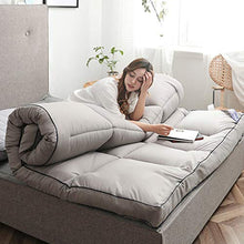 QVIVI Materasso Futon, Doppio Singolo Futon Materassi Letto Pavimento Morbido Traspirante Studente Dormitorio Pieghevole Tatami Materasso Pad Gray 0.9 * 2M