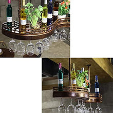 Classico Parete industriale montato Loft metallo di bottiglia della catena Wine Rack Bar mensola in legno Base d'attaccatura del supporto di archiviazione Mensola contatore della tazza del vino Calice