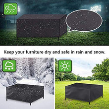 Dieluny, copertura impermeabile per mobili da giardino, 126 x 126 x 74 cm, copertura rettangolare per mobili da giardino, in tessuto Oxford resistente agli strappi, in rattan