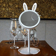 VSander specchi New Bunny LED Riempire Luce Specchio for Il Trucco con Luce Intelligente Luce di Riempimento Specchio for Il Trucco del Desktop ABS Piccolo Regalo Bianco