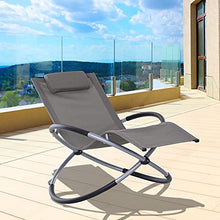 Outsunny Sedia a Dondolo Design Moderno per Interni ed Esterni Textilene 154x80x84cm Grigio