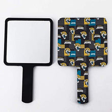 Jacksonville Jaguars - Specchio quadrato palmare con manico per trucchi, casa, salone di viaggio, 9 x 16 cm