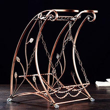 Portabottiglie in ferro per bottiglia singola, portabottiglie decorativo da terra, portabicchieri calice, decorazione di mobili/A / 24.8×28×39cm