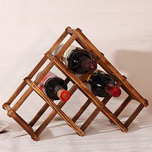 LHQ-HQ Supporto Pieghevole carbonizzato 6 Griglia di Legno Vino Moda Wine Rack Bar/Home/Ristorante Arredamento della Cucina della mensola del Supporto di visualizzazione