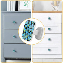 4 pomelli bianchi per armadietti da cucina, camera da letto, guardaroba, cassettiera, cassettiera, motivo: teschio di zucchero blu
